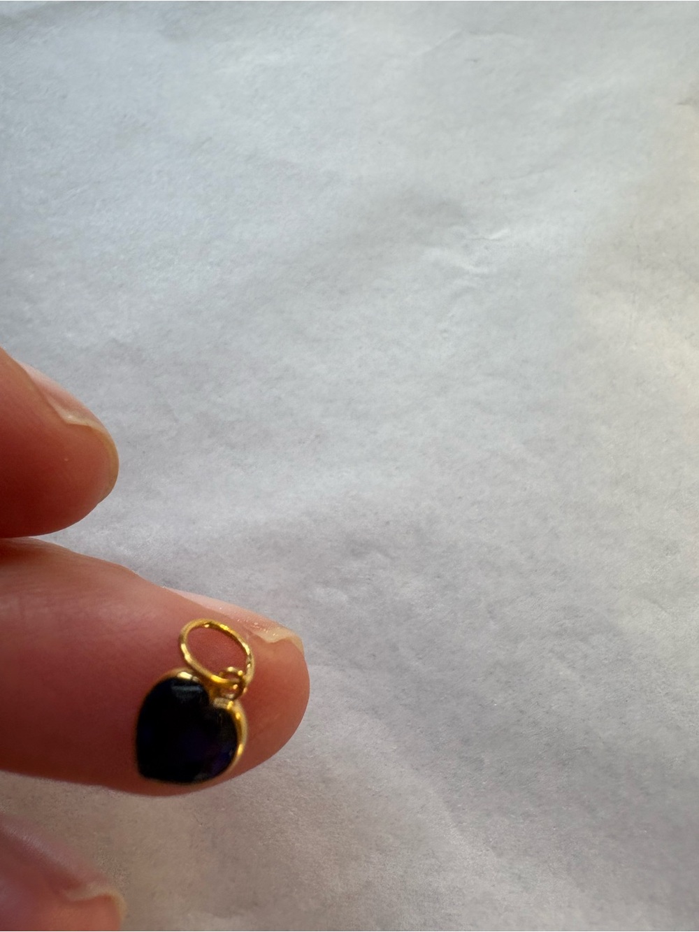 14k Gold Sapphire Heart Pendant - Picture 3 of 6